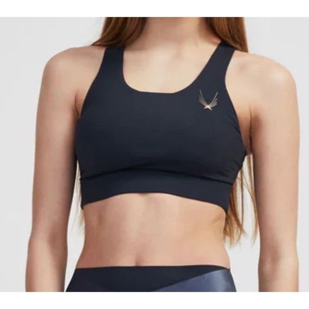 Lucas Hugh Axis Sports Bra Size M Blue Metallic Workout Gym Racerback Fit
